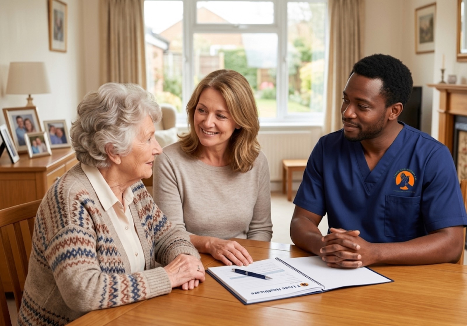 TLives Healthcare carer folding laundry and providing domestic support for an elderly client at home in Birmingham, West Midlands