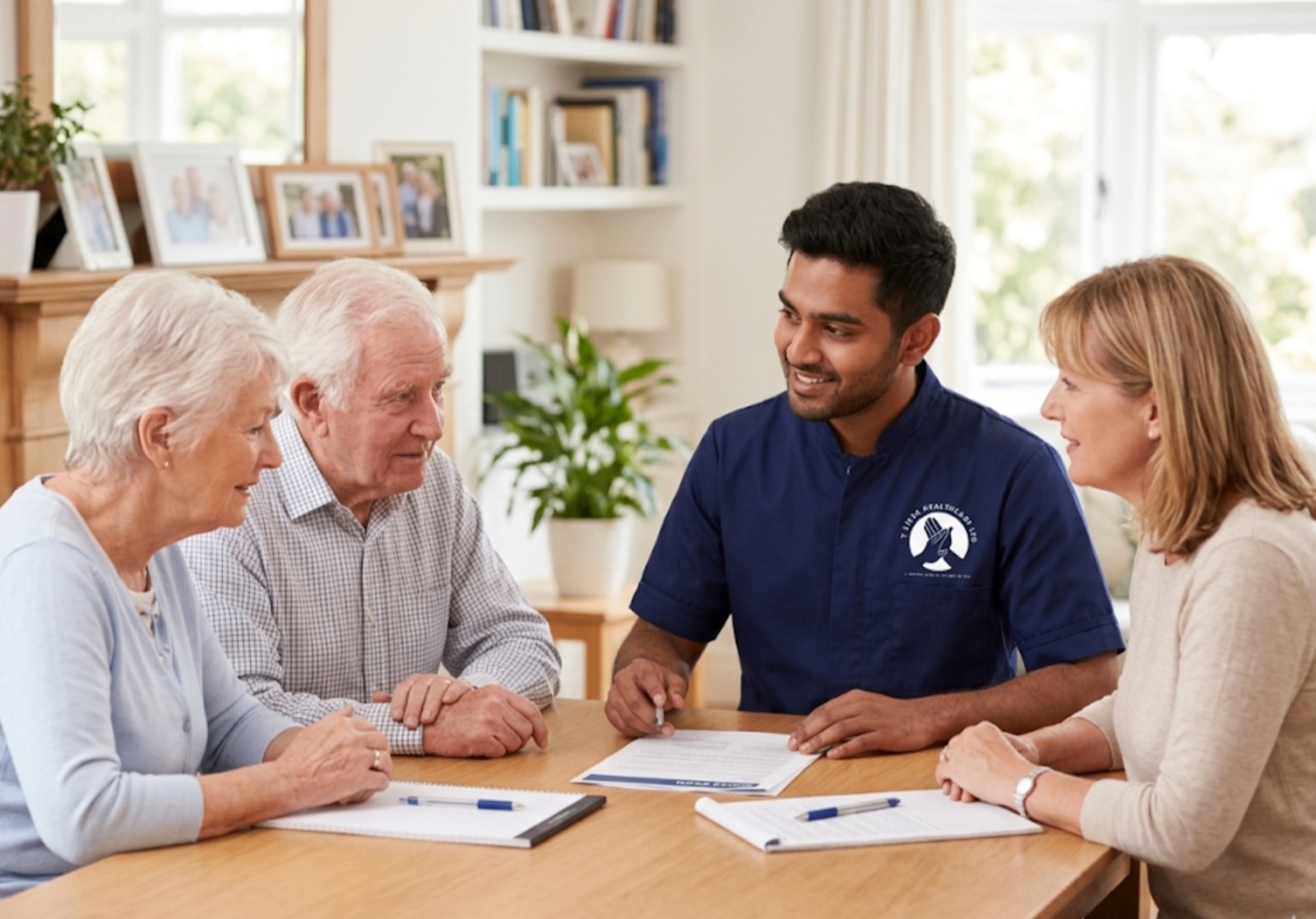 TLives Healthcare carer conducting a personalised home care assessment with a family in Sandwell, West Midlands